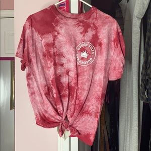 red tie dye crop top